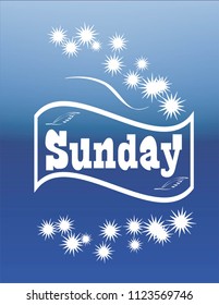 Lettering of Sunday in to frame. vector illustration