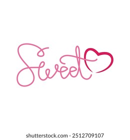 Lettering sweet love letters. vector design. Eps 10.
