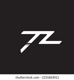 lettering T and L or Z in black and white cool style.