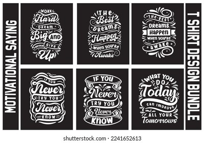 Lettering t shirt design bundle, Motivational Saying T shirt Design set, typography t shirt design bundle