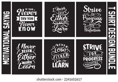 Lettering t shirt design bundle, Motivational Saying T shirt Design set, typography t shirt design bundle