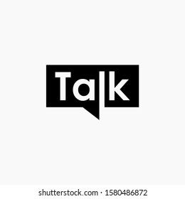 lettering talk with bubble element. talk, speak and chat concept. Chat vector logotype design template. bubble talk negative space logo vector sign symbol illustration. -vector