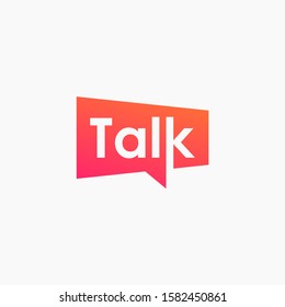 Lettering Talk With Bubble Element. Talk, Speak And Chat Concept. Chat Vector Logotype Design Template. Bubble Talk Negative Space Logo Vector Sign Symbol Illustration. -vector