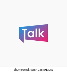 lettering talk with bubble element. talk, speak and chat concept. Chat vector logotype design template. bubble talk negative space logo vector sign symbol illustration. -vector