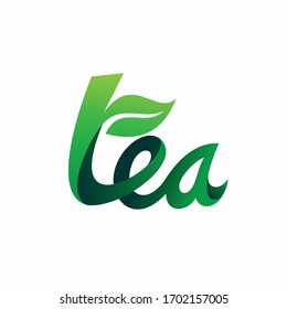 lettering tea logo, tea vector logo