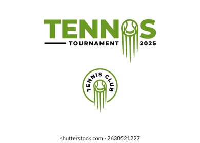 lettering tênis com bola efeito tiro logo design sets. tiro tênis bola emblema logotipo design. moderno esmagamento tênis bola ilustração logotipo para tênis clube de esporte e torneio