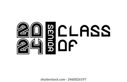 Lettering text class of 2024 vector