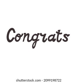 Lettering text congrats hand drawn naive art