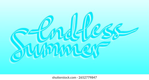Texto de letras Ilustración vectorial de caligrafía de verano sin fin