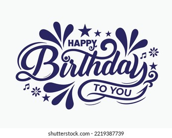 Lettering text of happy birthday 