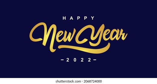 Lettering text for Happy New Year 2022