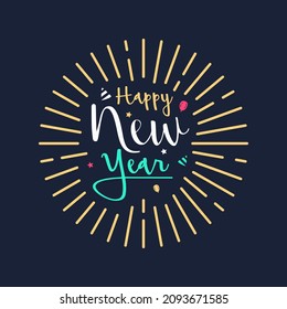 lettering text for happy new year