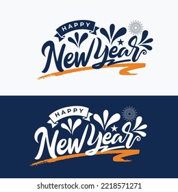 Lettering text of happy new year 