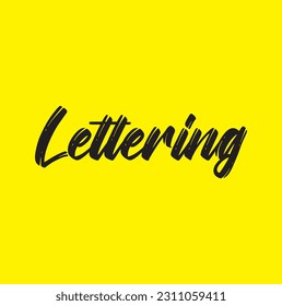 lettering text on yellow background.