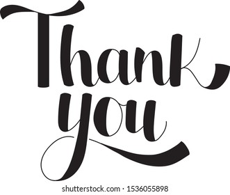 Lettering Thank You Black Vector Stock Vector (Royalty Free) 1536055898 ...