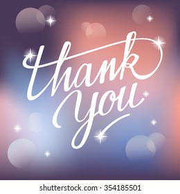 Lettering Thank You On Festive Background Stock Vector (Royalty Free ...