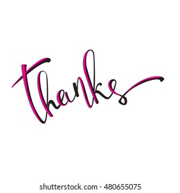 lettering thank you. Suitable for your design, greeting cards and logo