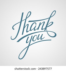 Lettering Thank you. Vector illustration