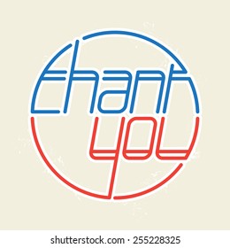 Lettering - Thank you, vector illustration.