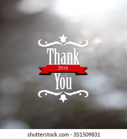 Lettering Thank you. Vector illustration