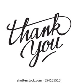 Lettering Thank You : Vector Illustration