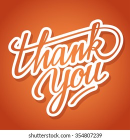 Lettering Thank You : Vector Illustration