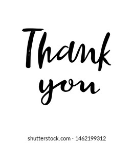 Lettering Thank You . Vector inscription