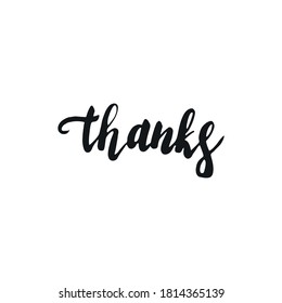 Lettering Thanks  isolated on a white background. thanksgiving day.