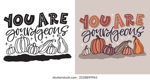 Lettering thanksgiving. Give thanks. Lettering for t-shirt design, mug print, bag print, clothes fashion. 100% hand drawn vector image.