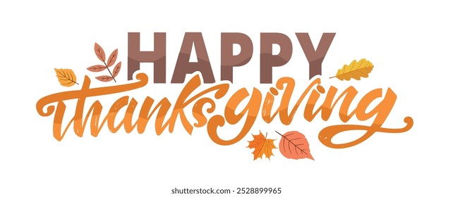 Lettering thanksgiving. Give thanks. Lettering for t-shirt design, mug print, bag print, clothes fashion. 100% hand drawn vector image.