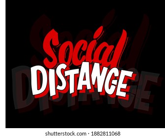 lettering that reads "social distancing" for a health appeal.