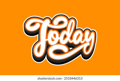 lettering today with 3d style orange background. 3d text effects