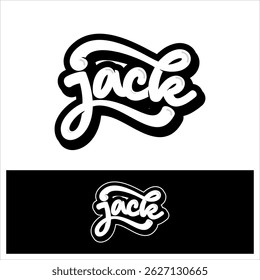 Letra Nome tifográfico de Jack com estilo clássico de caligrafia, pode usar para ser logotipo, marca ou identidade