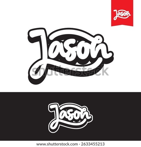Lettering Typhographi name of Jason with handwriting classic style, can use to be logo, mark or identity	
