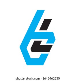 Lettering Typography BL logo design vector illustration