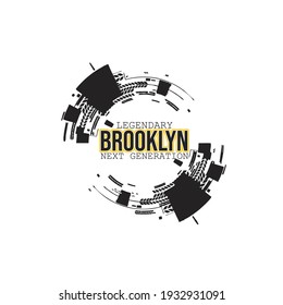 lettering typography brooklyn design graphic for t-shirt print vector illustration