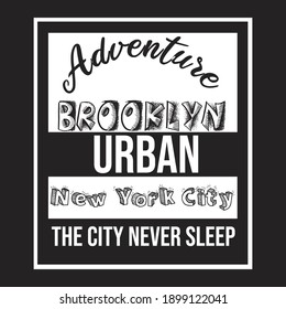 lettering typography brooklyn new york city design graphic for t-shirt print vector illustration