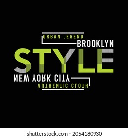 lettering typography brooklyn style new york city design graphic for t-shirt print vector illustration