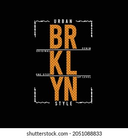 lettering typography brooklyn urban style design graphic for t-shirt print vector illustration