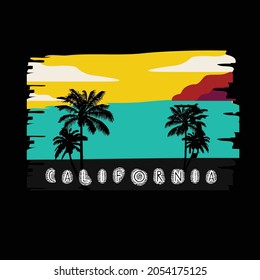 lettering typography california design graphic for t-shirt print vector illustration