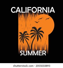 lettering typography california summer design graphic for t-shirt print vector illustration