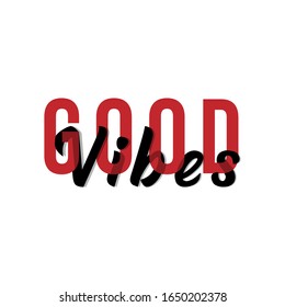 Lettering typography good vibes vector eps 10
