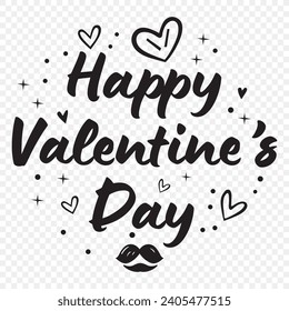 Lettering typography of Happy Valentines Day text banner. Ready to apply to your design. Vector illustration.