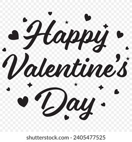 Lettering typography of Happy Valentines Day text banner. Ready to apply to your design. Vector illustration.