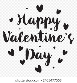 Lettering typography of Happy Valentines Day text banner. Ready to apply to your design. Vector illustration.