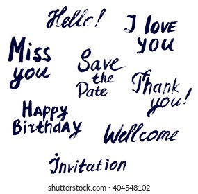 Lettering and typography for the holidays,  birthday, party, wedding, meeting - vector illustration