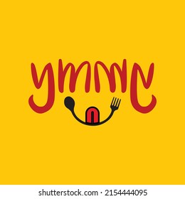 Lettering or Typography Logo Named Yummy Suitable for Food and Beverages Brand