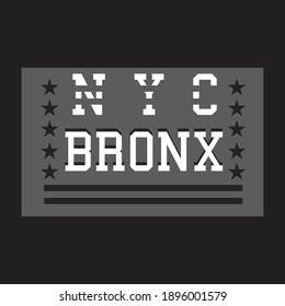 lettering typography new york city bronx design for t-shirt print vector illustration wallpaper dan banner