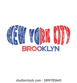 lettering typography new york city design graphic for t-shirt print vector illustration