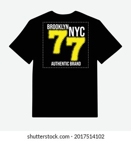lettering typography number brooklyn nyc design graphic for t-shirt print vector illustration